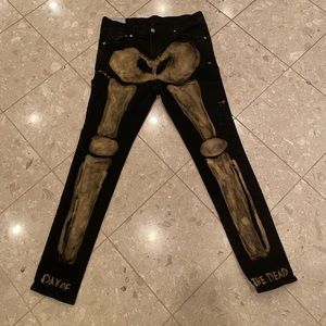 Custom dyed painted jeans